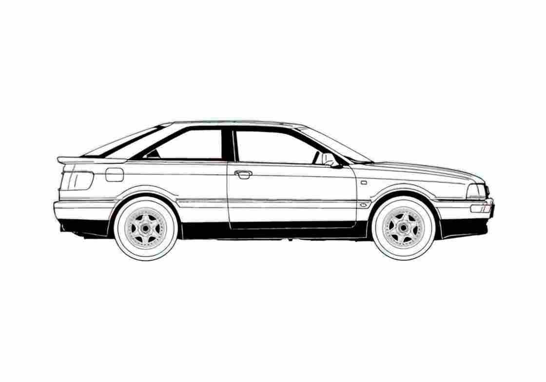 Blueprint Audi 80 B3 Coupe 1989 A4 Photo Print