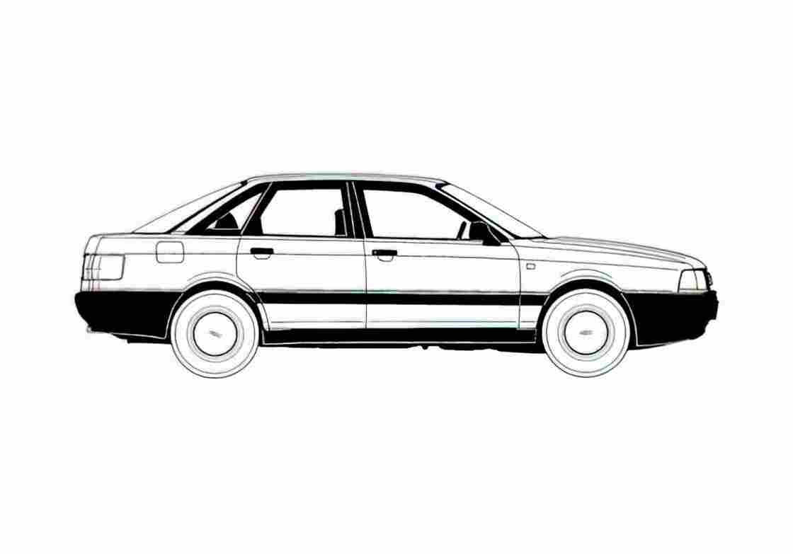 Blueprint Audi 80 B3 Sedan 1987 A4 Photo Print