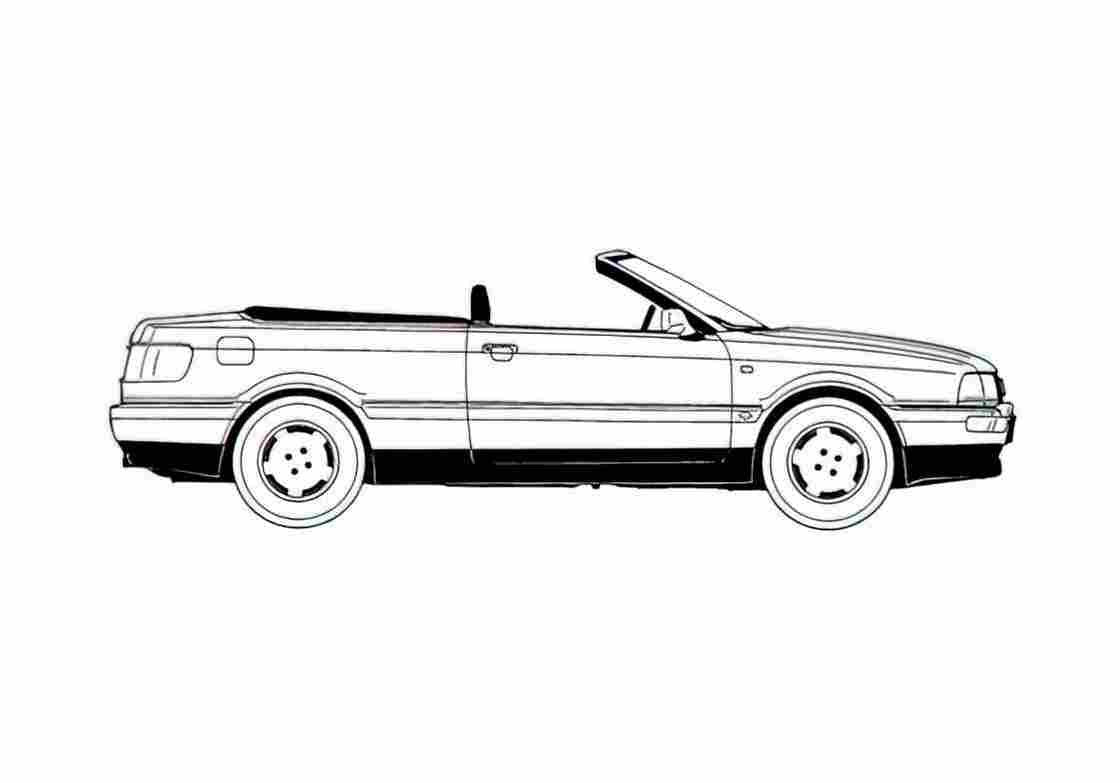 Blueprint Audi 80 B4 Cabriolet 1991 A4 Photo Print