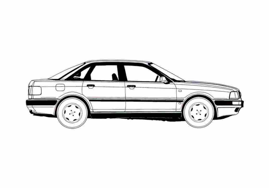 Blueprint Audi 80 B4 Sedan 1992 A4 Photo Print