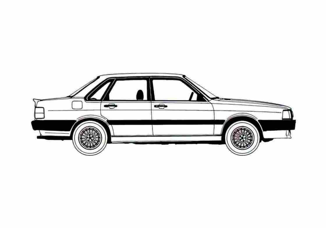 Blueprint Audi 80 GTE 4 door Sedan 1986 A4 Photo Print