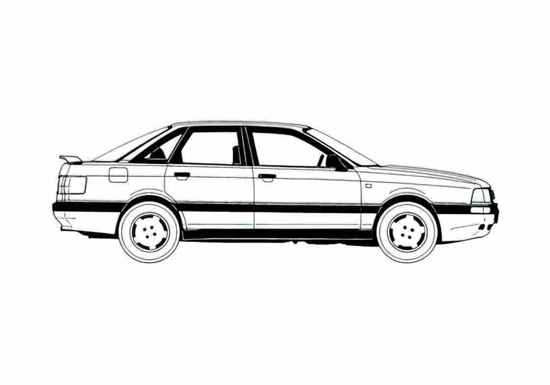 Blueprint Audi 90 B3 Sedan 1988 A4 Photo Print