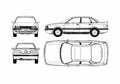 Blueprint Audi 90 Sedan 1990 A4 Photo Print