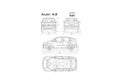 Blueprint Audi A2 Hatchback 1999 A4 Photo Print