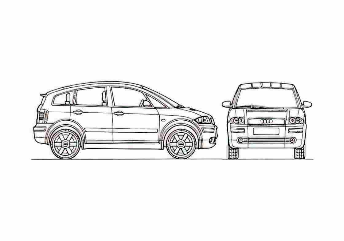 Blueprint Audi A2 Hatchback 2000 A4 Photo Print