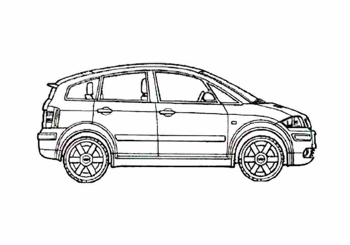 Blueprint Audi A2 Hatchback 2002 A4 Photo Print