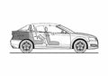 Blueprint Audi A3 Typ 8P) 1.8T FSI Cabriolet 2008 A4 Photo Print