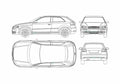 Blueprint Audi A3 Typ 8P) 3 door Hatchback 2003 A4 Photo Print