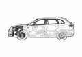 Blueprint Audi A3 Typ 8P) 5 door Hatchback 2005 A4 Photo Print