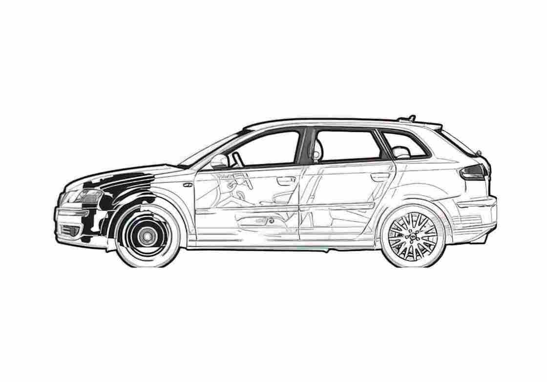 Blueprint Audi A3 Typ 8P) 5 door Hatchback 2005 A4 Photo Print