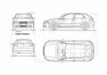 Blueprint Audi A3 Typ 8P) Hatchback 2006 A4 Photo Print