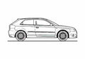 Blueprint Audi A3 Typ 8P) Hatchback 2007 A4 Photo Print