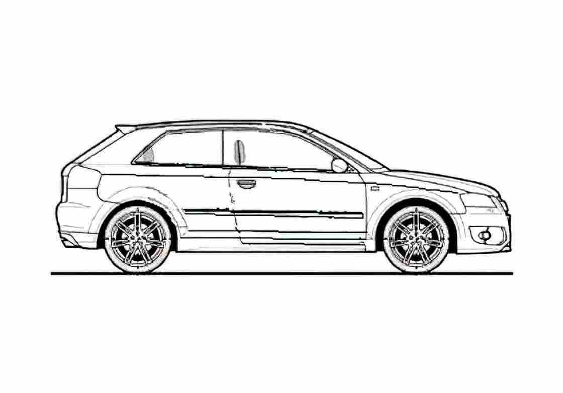 Blueprint Audi A3 Typ 8P) Hatchback 2007 A4 Photo Print