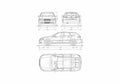 Blueprint Audi A3 Typ 8P) Hatchback 2008 A4 Photo Print