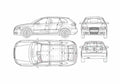 Blueprint Audi A3 Typ 8P) Sportback 5 door Hatchback 2005 A4 Photo Print