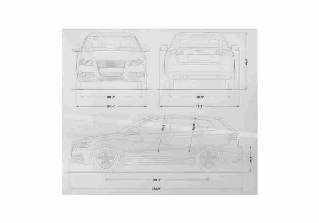 Blueprint Audi A3 Typ 8P) TDi 5 door Hatchback 2009 A4 Photo Print