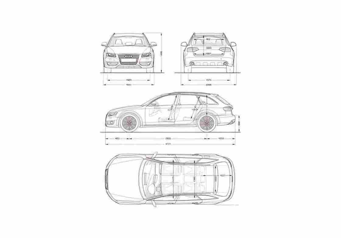 Blueprint Audi A4 Allroad Quattro Wagon 2010 A4 Photo Print
