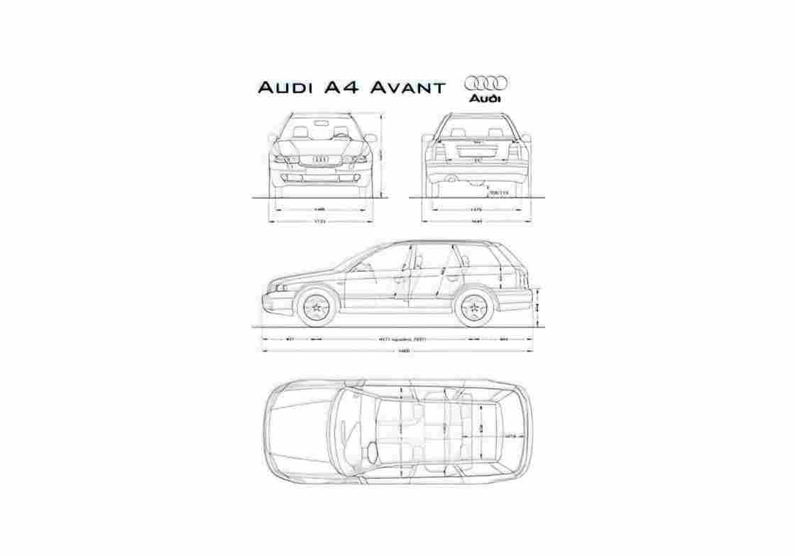 Blueprint Audi A4 B5 Typ 8D) Avant Wagon 1994 A4 Photo Print