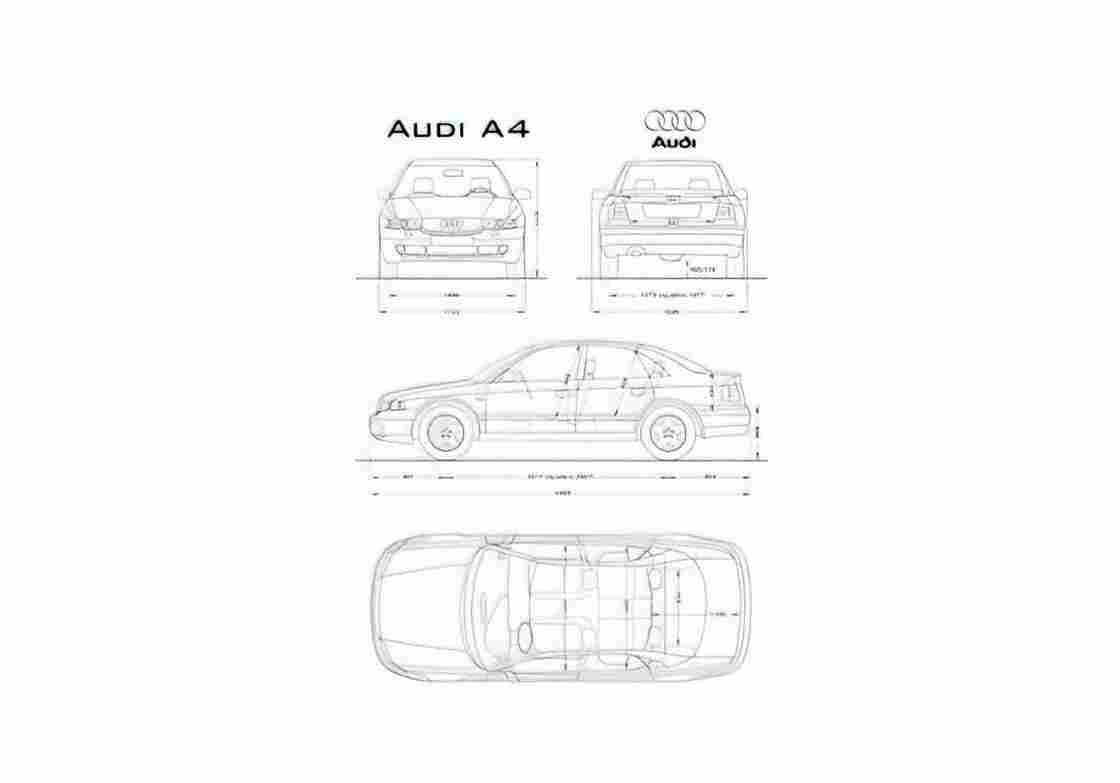 Blueprint Audi A4 B5 Typ 8D) Sedan 1994 A4 Photo Print