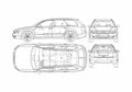 Blueprint Audi A4 B6 Typ 8E) Avant Wagon 2004 A4 Photo Print