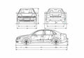 Blueprint Audi A4 B6 Typ 8E) Limousine Sedan 2002 A4 Photo Print