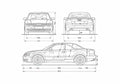 Blueprint Audi A4 B6 Typ 8H) Cabriolet 2003 A4 Photo Print