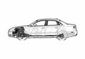 Blueprint Audi A4 B7 Typ 8E) Sedan 2005 A4 Photo Print