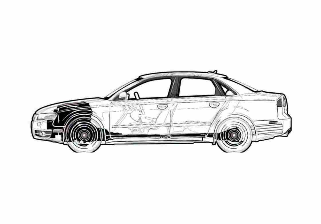 Blueprint Audi A4 B7 Typ 8E) Sedan 2005 A4 Photo Print