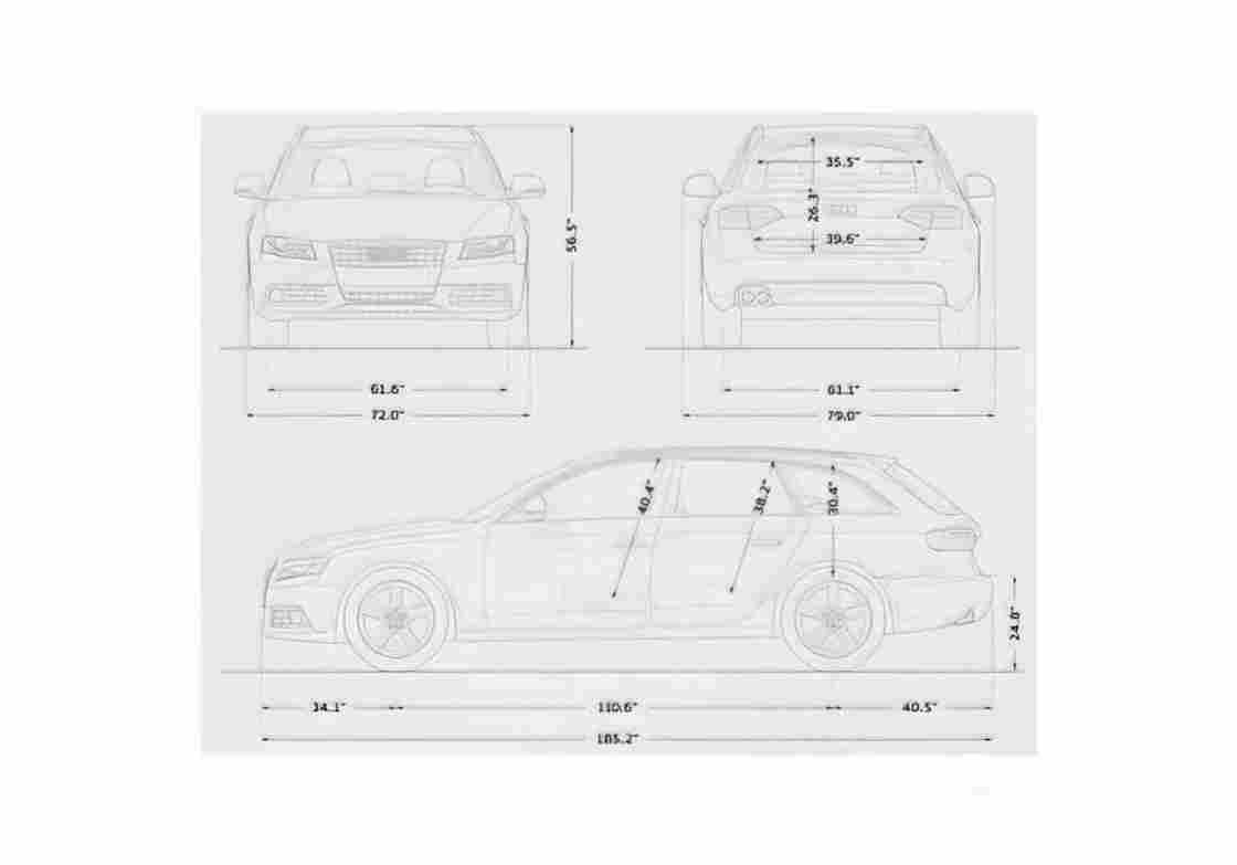 Blueprint Audi A4 B8 Typ 8K) Avant Wagon 2009 A4 Photo Print