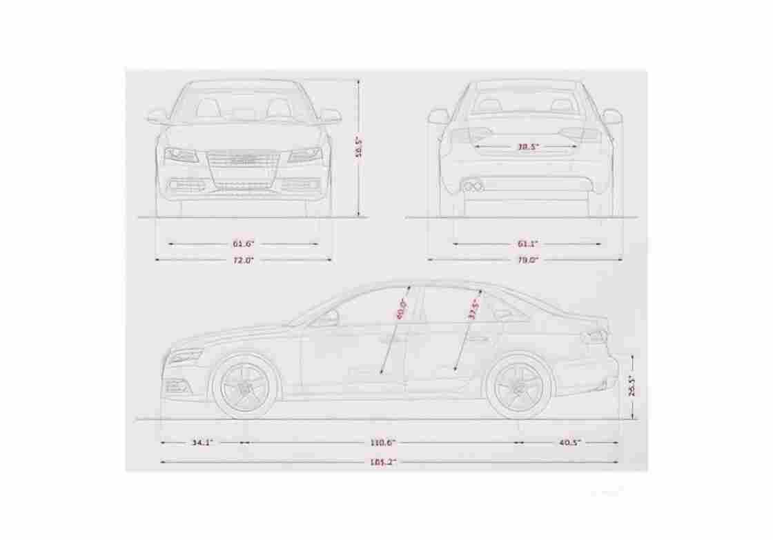 Blueprint Audi A4 B8 Typ 8K) Sedan 2009 A4 Photo Print