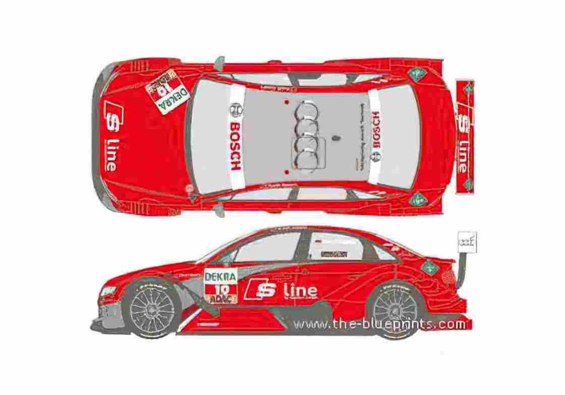 Blueprint Audi A4 DTM Sedan 2010 A4 Photo Print