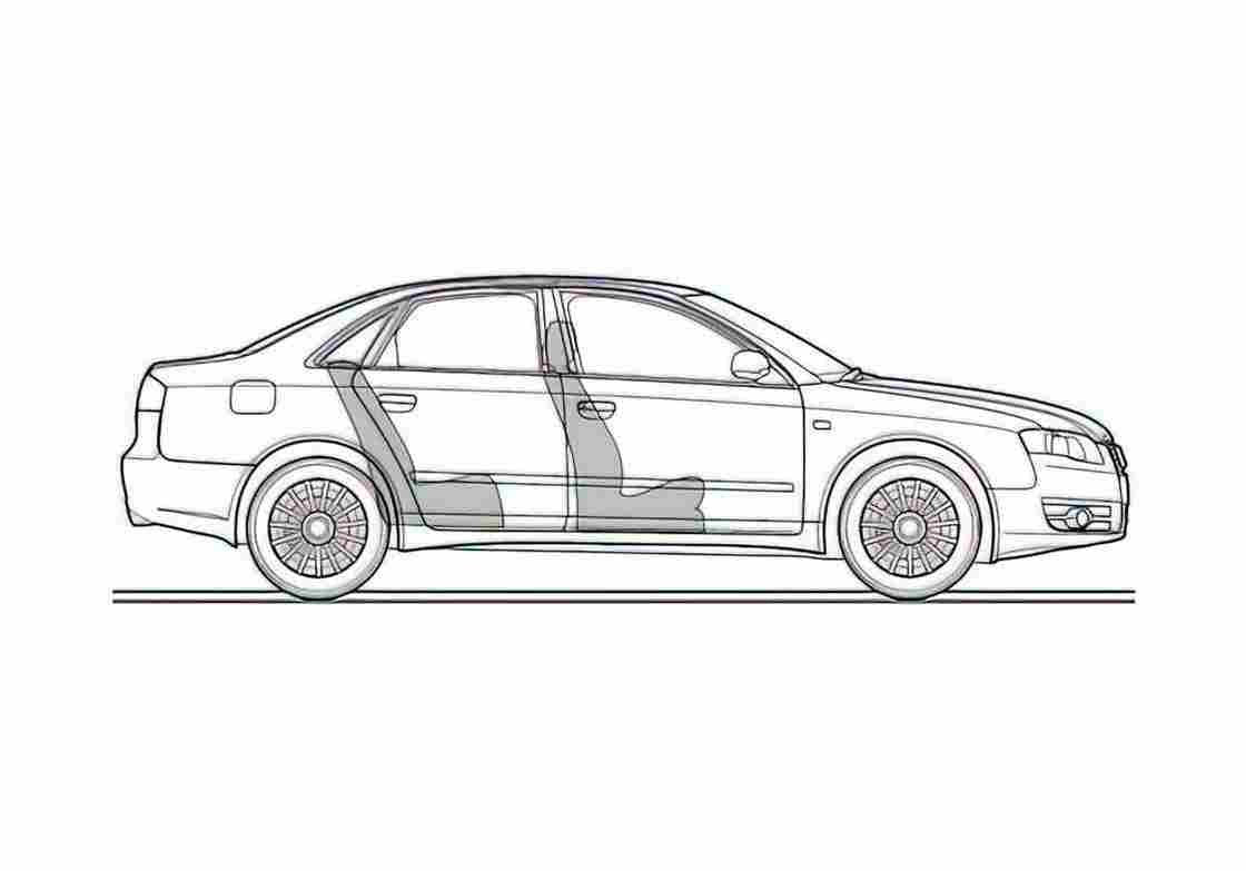 Blueprint Audi A4 Typ 8E) 2.0 TDI Sedan 2006 A4 Photo Print