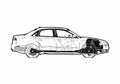 Blueprint Audi A4 Typ 8E) 2.0T Quattro Sedan 2007 A4 Photo Print
