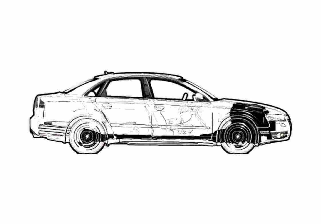 Blueprint Audi A4 Typ 8E) 2.0T Quattro Sedan 2007 A4 Photo Print