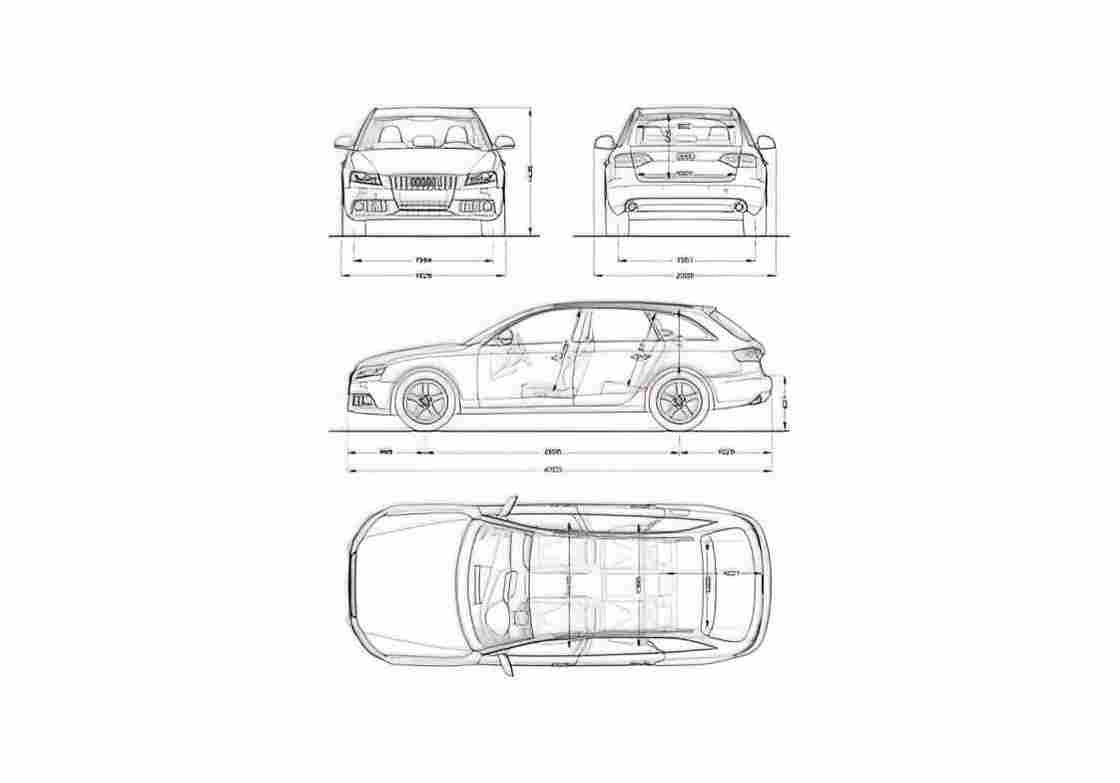 Blueprint Audi A4 Typ 8E) Avant Wagon 2009 A4 Photo Print
