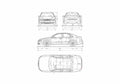 Blueprint Audi A4 Typ 8E) Sedan 2001 A4 Photo Print