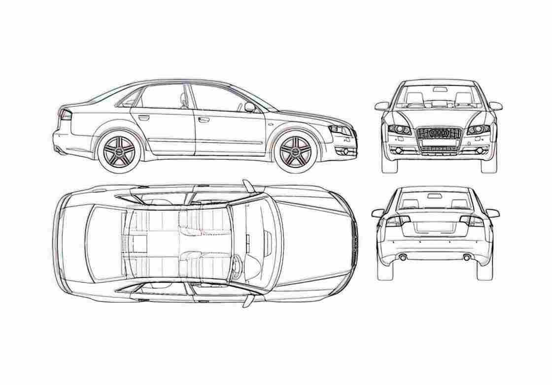 Blueprint Audi A4 Typ 8E) Sedan 2008 A4 Photo Print