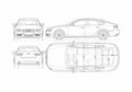 Blueprint Audi A5 Sportback Hatchback 2009 A4 Photo Print