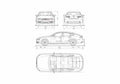 Blueprint Audi A5 Sportback Hatchback 2010 A4 Photo Print
