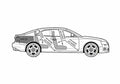 Blueprint Audi A5 Typ 8T) 3.0 TDI Quattro Coupe 2007 A4 Photo Print