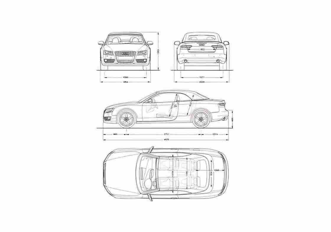 Blueprint Audi A5 Typ 8T) Convertible Cabriolet 2007 A4 Photo Print