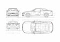 Blueprint Audi A5 Typ 8T) Convertible Cabriolet 2009 A4 Photo Print