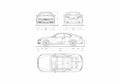 Blueprint Audi A5 Typ 8T) Coupe 2008 A4 Photo Print