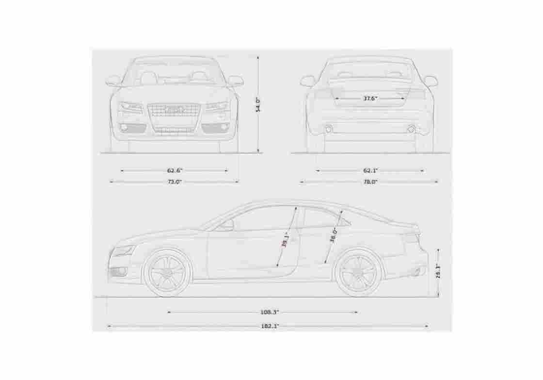 Blueprint Audi A5 Typ 8T) Coupe 2009 A4 Photo Print