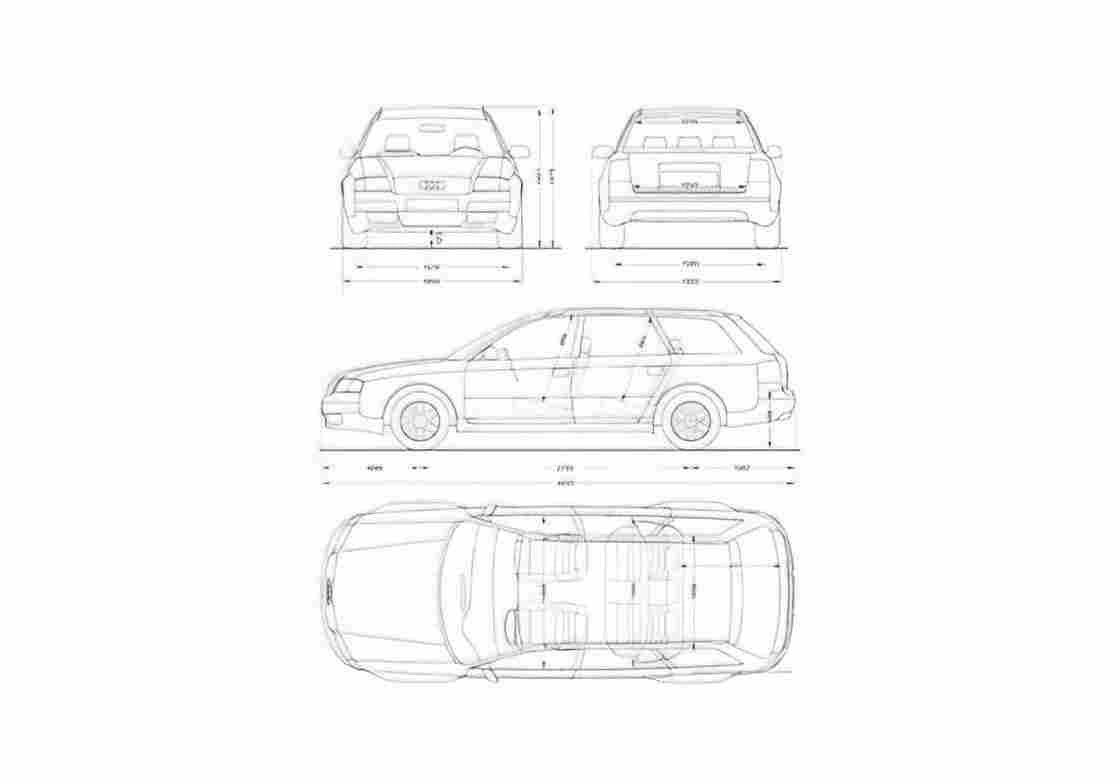 Blueprint Audi A6 Avant Wagon 1998 A4 Photo Print