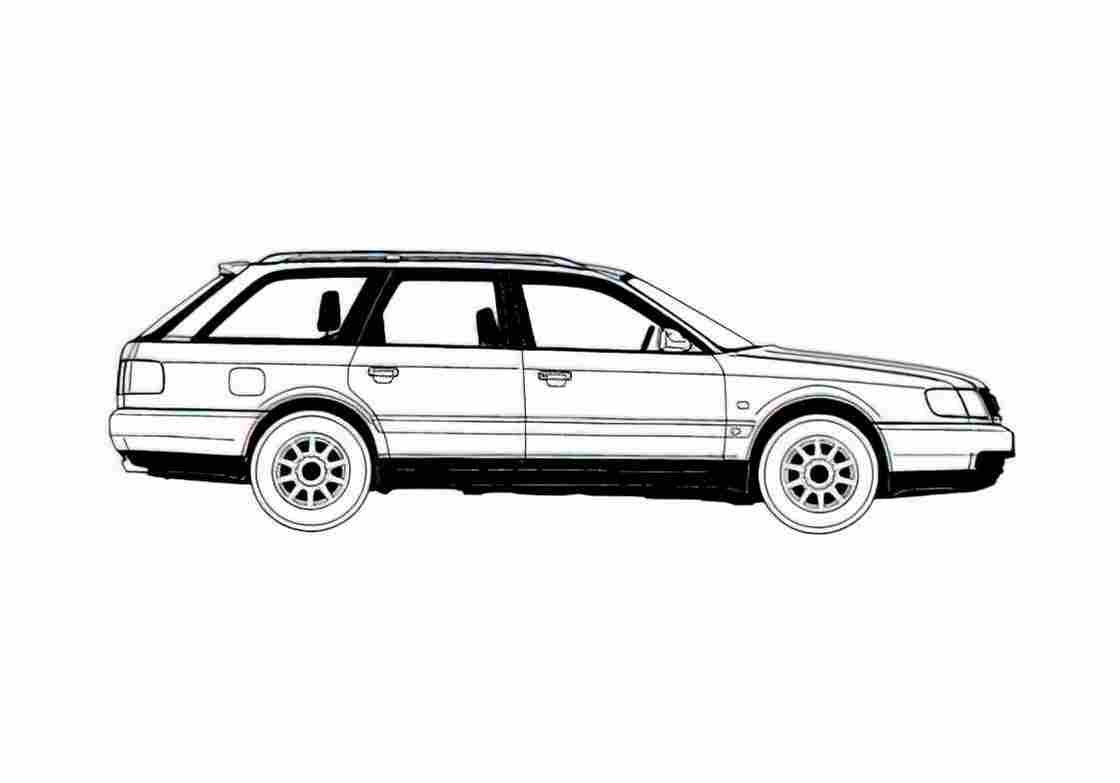 Blueprint Audi A6 C4 Avant Wagon 1995 A4 Photo Print
