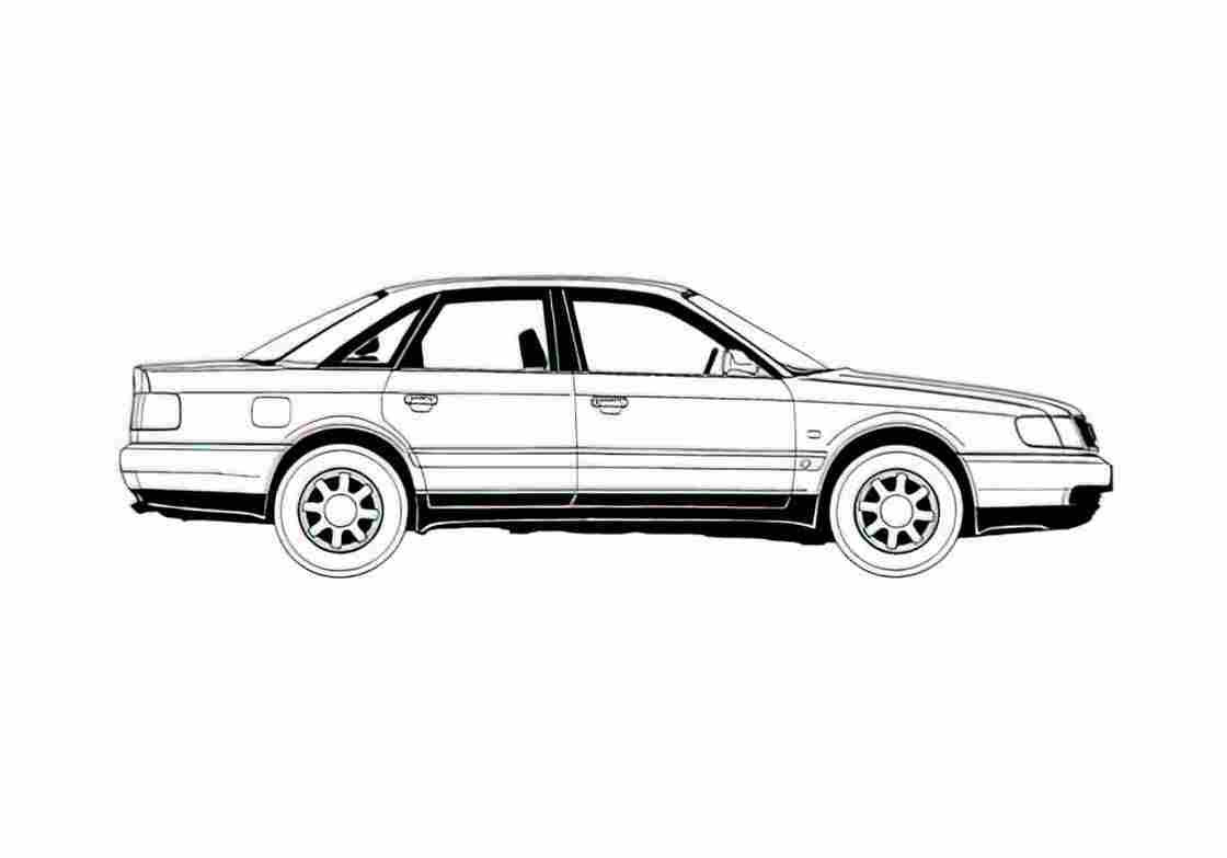 Blueprint Audi A6 C4 Sedan 1995 A4 Photo Print