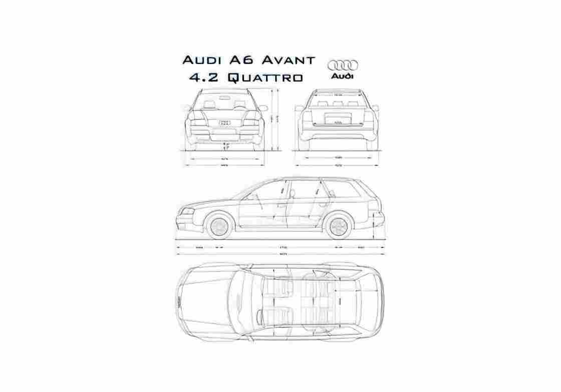 Blueprint Audi A6 C5 Quattro Avant Wagon 1996 A4 Photo Print