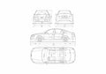 Blueprint Audi A6 C5 Sedan 1996 A4 Photo Print