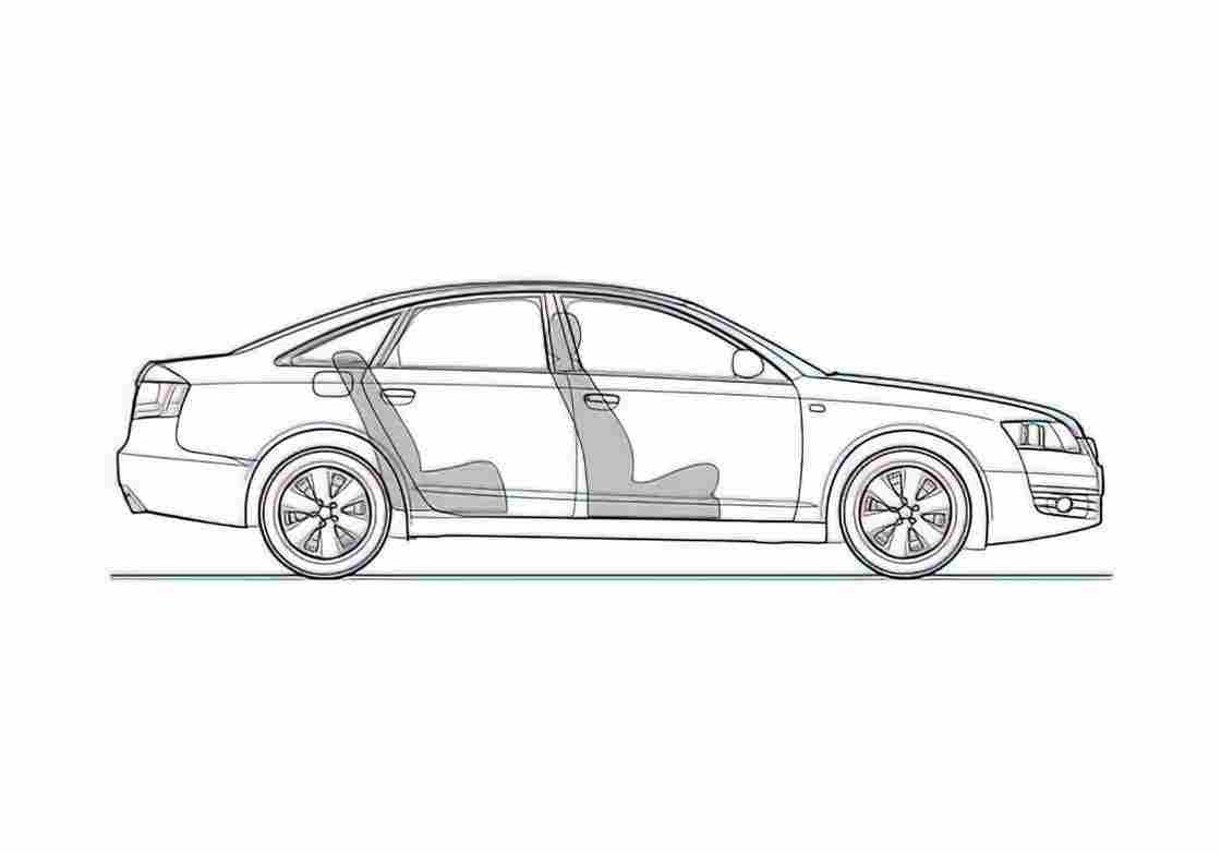 Blueprint Audi A6 C6 3.0 V6 Sedan 2006 A4 Photo Print